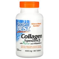 Doctor's Best, Collagen Types 1 and 3 with Peptan and Vitamin C, 1,000 mg, 180 Tablets