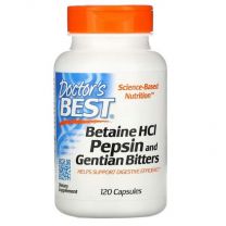 Betaine HCl Pepsin Gentian Bitters - Doctor's Best, 120 capsules