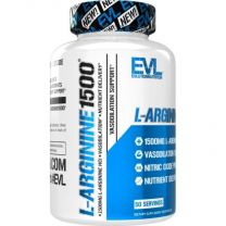 EVL's L-Arginine 1500 is een aminozuur dat essentieel is voor de productie van stikstofmonoxide door het lichaam. Stikstofmonoxide verhoogt de bloedstroom, waardoor er meer zuurstof in je spieren komt doordat de bloedvaten zich ontspannen en wijder worden