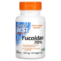 Doctor's Best Fucoidan 70% ondersteunt de werking van het immuunsysteem en heeft sterke antioxidant activiteit.
