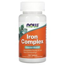 NOW Iron Complex is een unieke mix van Ferrochel Iron (een biobeschikbare vorm van ijzer) en zijn belangrijke co-nutriënten gecombineerd met complementaire botanische midde
