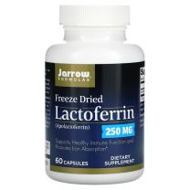 Jarrow Formulas Freeze Dried Lactoferrin (Apolactoferrine) is een ijzerbindende, immuunmodulerende glycoproteïne die het immuunsysteem en de darmgezondheid ondersteunt.*