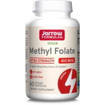 Jarrow Formulas Extra Strength Methyl Folate 400 mcg Veggie Capsules bevat een biologisch zeer actieve vorm van foliumzuur (vitamine B9) ter ondersteuning van hart en bloedvaten, een goede celdeling en de gezondheid van de hersenen.