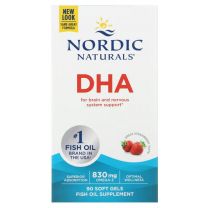 DHA 830 mg Omega-3 Aardbei 90 Softgels - Nordic Naturals