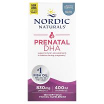 Nordic Naturals, Prenatal DHA, 830mg Omega-3 + 400 IU D3 Unflavored - 180 softgels
