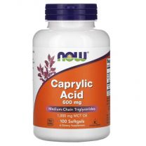 Caprylic Acid, 600mg, 100 softgels, Now Foods