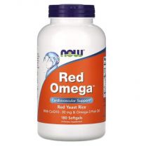 Red Omega, Rode gist rijst met CoQ10 & Omega-3 Visolie, Now Foods