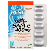 SAMe 400 dubbele sterkte (30 enteric coated tabletten) - Doctor's Best. S-adenosyl-L-methionine met Solesse