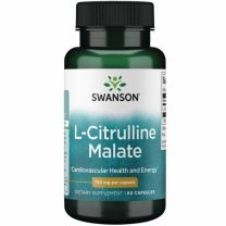 L-Citrulline Malate Complex 750 mg, Swanson. L-citrulline stimuleert de productie van stikstofmonoxide in het lichaam. Stikstofmonoxide helpt je slagaders ontspannen en beter te werken, waardoor de bloedstroom door je hele lichaam verbetert.