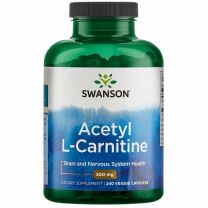 Ondersteun je cognitieve vermogen en concentratie met Acetyl L-carnitine van Swanson. Swanson Premium Acetyl L-Carnitine 500 mg 240 Veg Caps