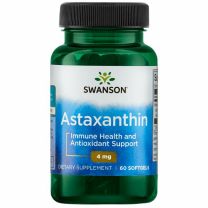 Swanson Astaxanthine, Antioxidant voor ondersteuning van de gezondheid van ogen, hersenen, Huid, Astaxanthine 4 mg, 60 Softgels