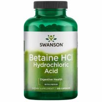 Betaine HCl Hydrochloric Acid w/Pepsin, Swanson