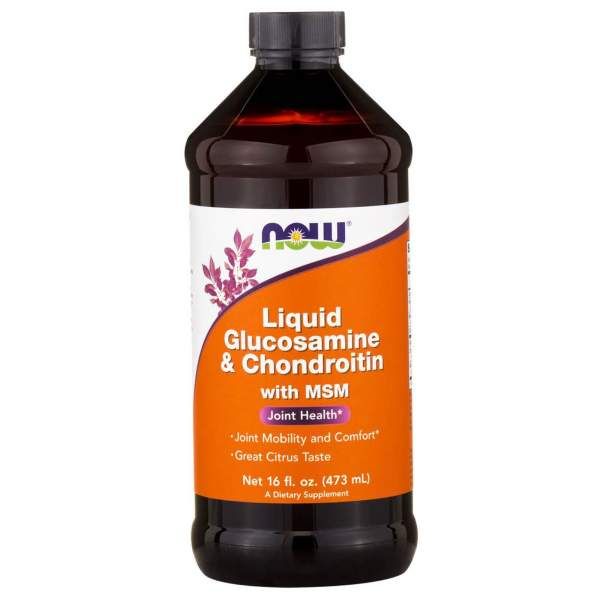 Raffinaderij Formulering activering Liquid Glucosamine / Chondroitine / MSM | Now Foods - Bodystore
