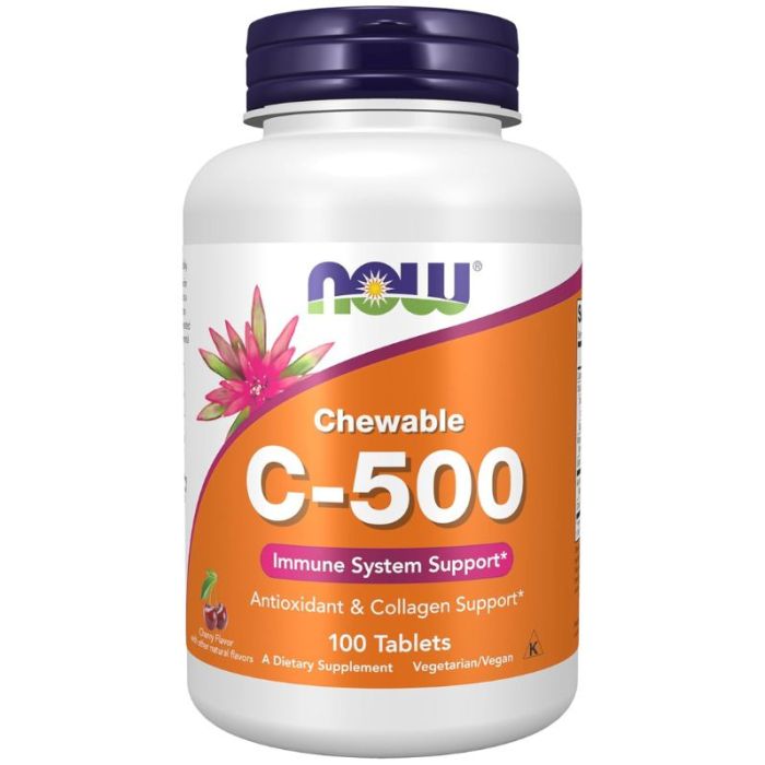 Vitamine C-500 kauwtablet Kersen smaak | Now Foods