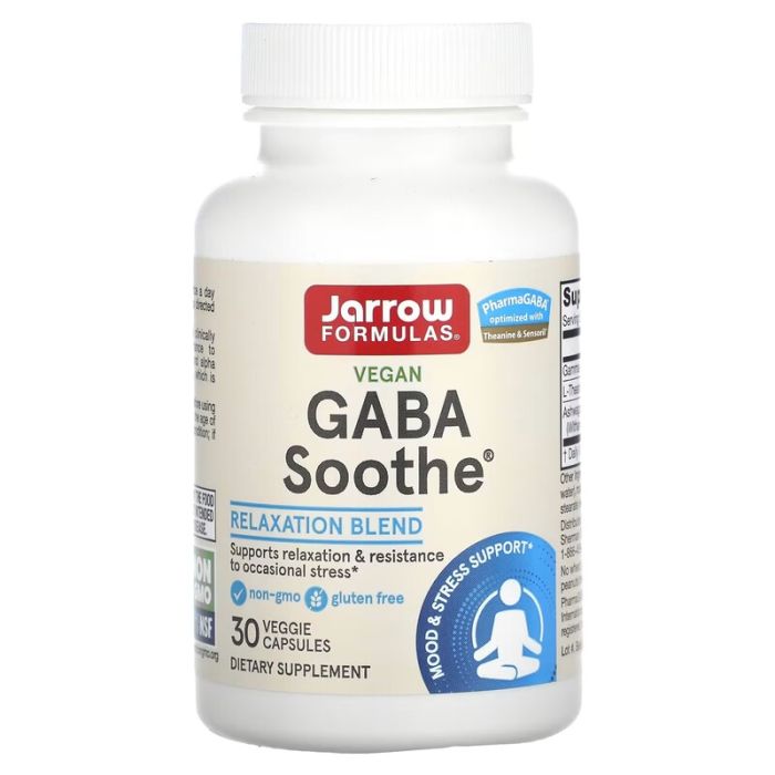  Jarrow Formulas, GABA Soothe, 30 Veggie Capsules 