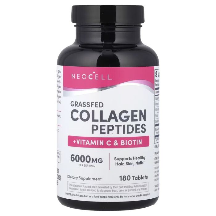 NeoCell, Grassfed Collagen Peptides + Vitamin C & Biotin, 180 Tablets NeoCell, Grassfed Collagen Peptides + Vitamin C & Biotin, 180 Tablets