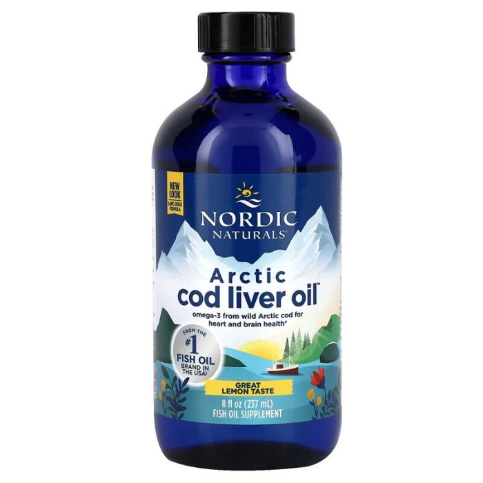  Nordic Naturals, Arctic Cod Liver Oil, Lemon, 1,060 mg, 8 fl oz (237 ml) 