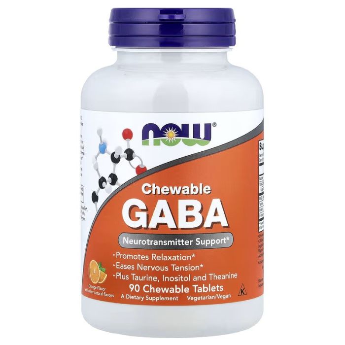NOW Foods, Chewable GABA, Orange, 90 Chewable Tablets