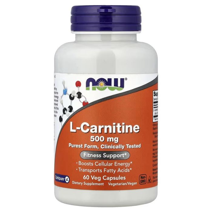 NOW Foods, L-Carnitine, 500 mg, 60 Veg Capsules