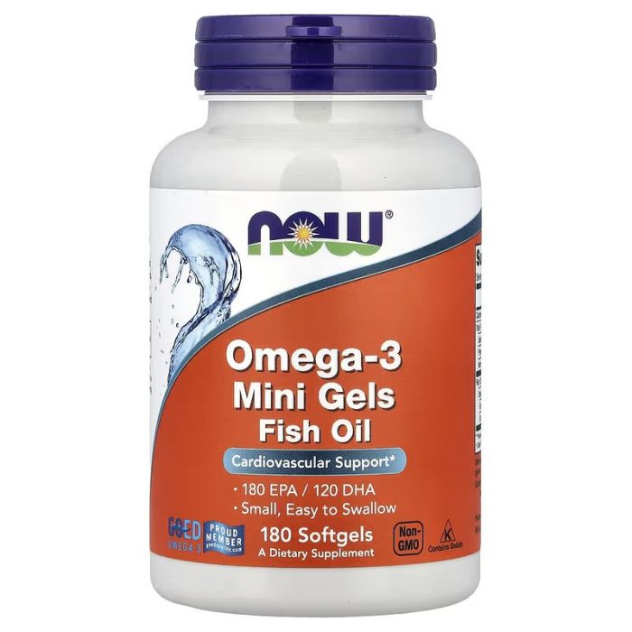 NOW Foods, Omega-3 Mini Gels Fish Oil, 180 Softgels