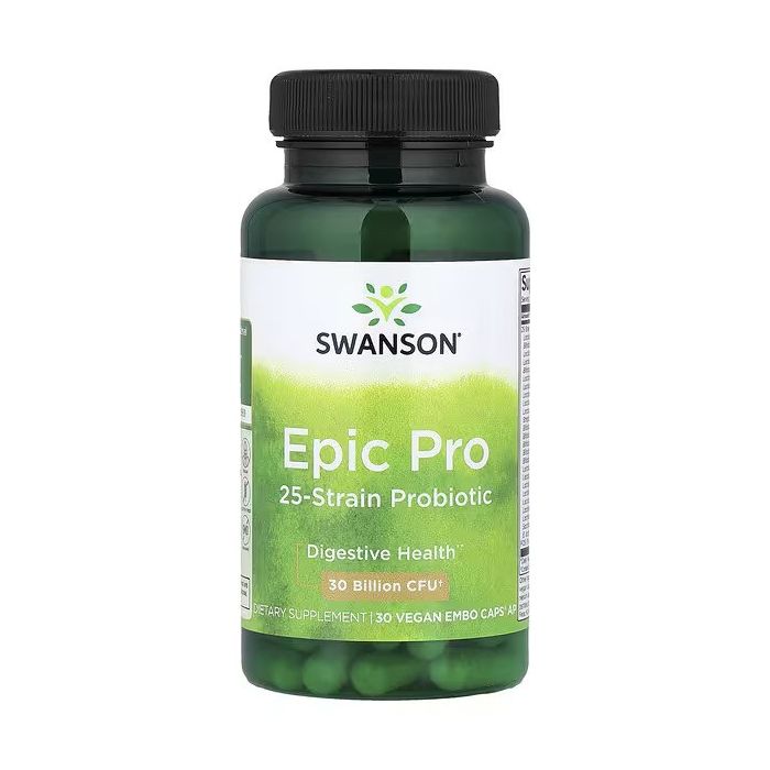 Swanson, Epic Pro 25-Strain Probiotic, 30 Billion CFU, 30 Vegan Embo Caps® AP Swanson, Epic Pro 25-Strain Probiotic, 30 Billion CFU, 30 Vegan Embo Caps® AP