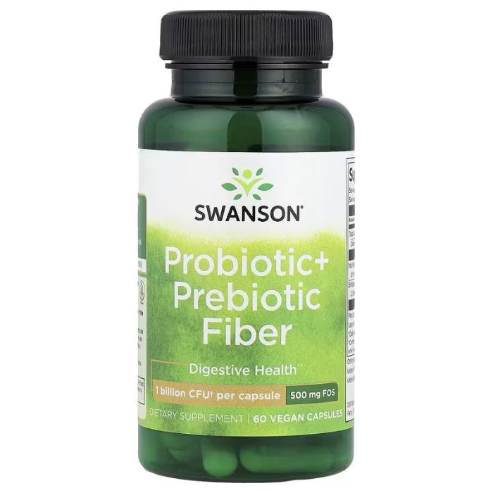 Swanson, Probiotic + Prebiotic Fiber, 60 Vegan Capsules