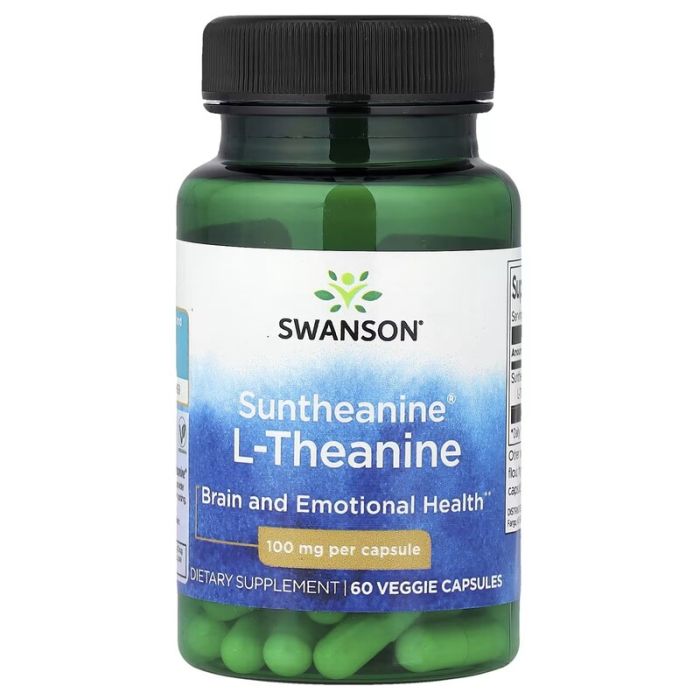  Swanson, Suntheanine® L-Theanine, 100 mg, 60 Veggie Capsules 