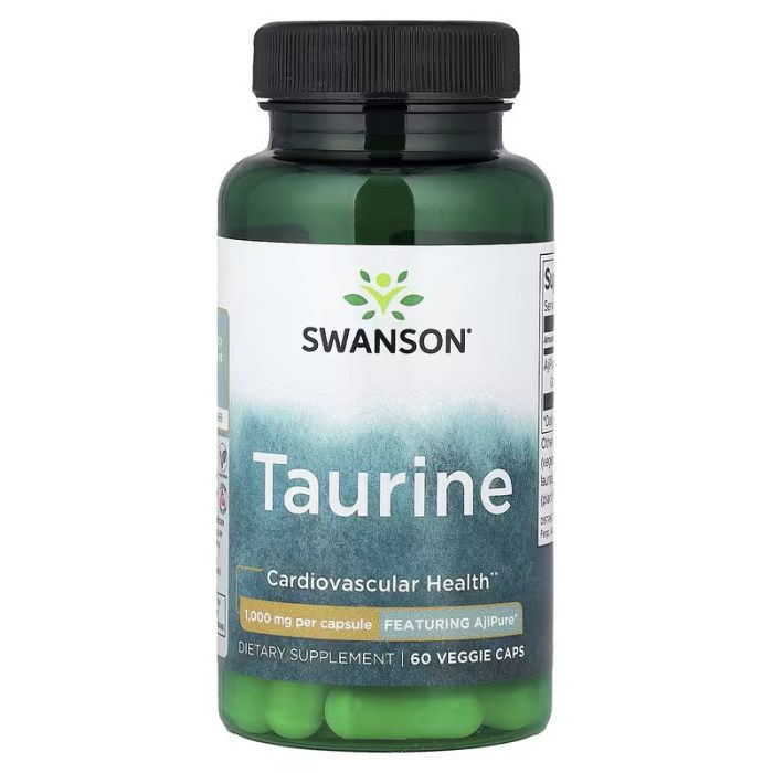 Swanson Taurine , 1000 mg , 60 Veggie Caps