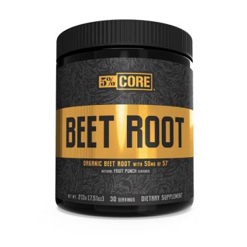 Beet Root - Core Series, 5% Nutrition. Biologische Rode Bieten Wortel Poeder. Met S7® plantaardige N.O. Booster. Rode Bietensap drankje.