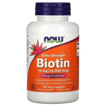 NOW Biotin 10 mg (10000 mcg), Extra Strength. 733739004796