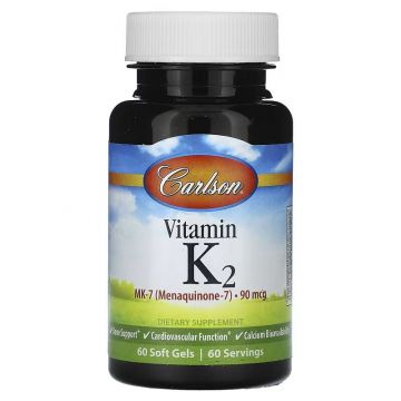 Carlson, Vitamin K2 MK7, 90 mcg, 60 Softgels