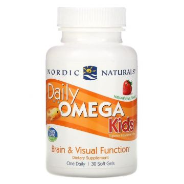 Daily Omega Kids, Natural Fruit Flavor, Nordic Naturals, Visolie voor kinderen