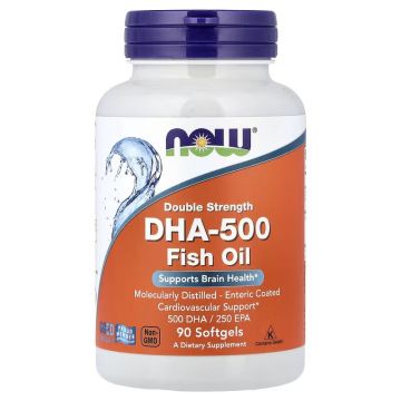 Omega 3 DHA visolie 500 mg | Now Foods