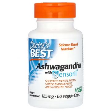 Doctor's Best, Ashwagandha with Sensoril, 125 mg, 60 Veggie Caps
