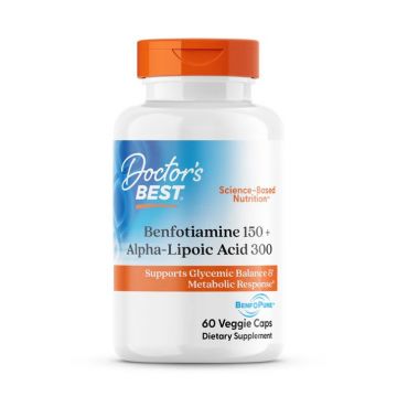 Doctor's Best Benfotiamine 150 + Alpha-Lipoic Acid 300, 60 Veggie Caps. 753950002517
