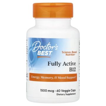 Doctor's Best Fully Active B12, 1,500 mcg, 60 Veggie Caps
