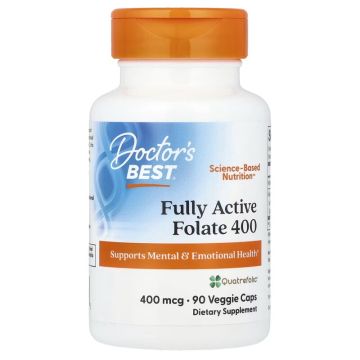 Doctor's Best Fully Active Folate 400 with Quatrefolic, 400 mcg, 90 Veggie Caps. 753950002623

