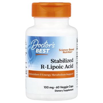Doctor's Best, Stabilized R-Lipoic Acid with BioEnhanced Na-RALA, 100 mg, 60 Veggie Caps. 753950001237