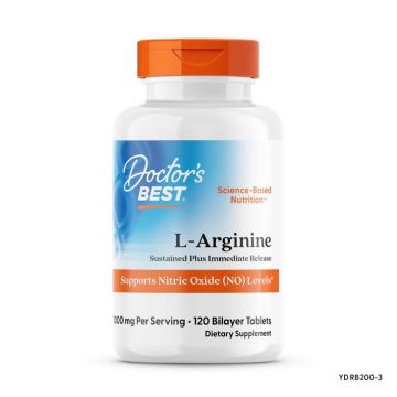 Doctor's Best Sustained Plus Immediate Release L-Arginine, 500 mg, 120 Bilayer Tablets. 753950002005