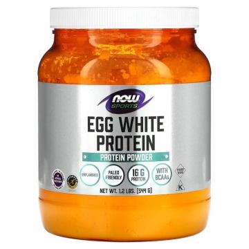 NOW Foods, Sports, Egg White Protein, Protein Powder, Unflavored, 1.2 lbs (544 g)