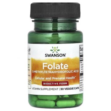 Swanson, Folate , 30 Veggie Caps