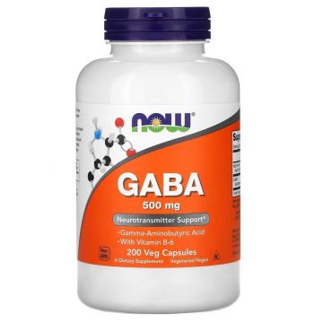 Gaba 500 mg 200 veg capsules, Now Foods