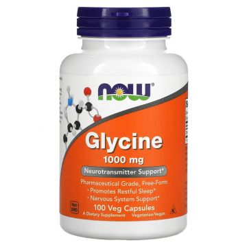 NOW Foods, Glycine, 1000 mg, 100 Veg Capsules