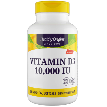 Vitamine D3, 10.000 IE, softgels (olijfolie)