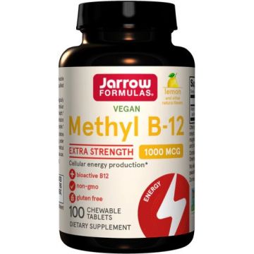 Jarrow Formulas, Methyl B-12, Extra Strength, Lemon, 1,000 mcg, 100 Chewable Tablets