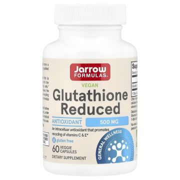 Jarrow Formulas, Vegan Glutathione Reduced, 500 mg, 60 Veggie Capsules