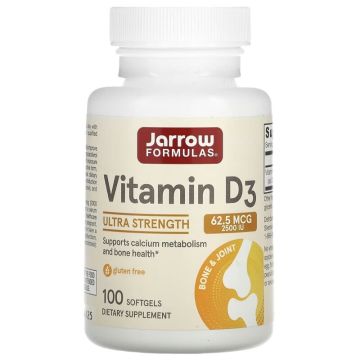 Jarrow Formulas Vitamin D3 2500 IU 100 softgels. 790011290421