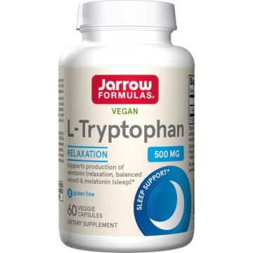 L-Tryptophan 500 mg, Jarrow Formulas, 60 vegetarische capsules, 790011150565