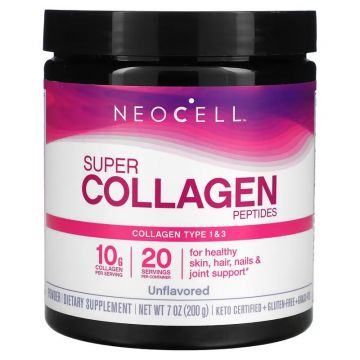 NeoCell, Super Collagen Peptides, Unflavored, 7 oz (200 g), 016185019867