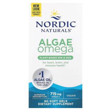 Algen Omega, 715mg Omega 3 van Nordic Naturals, Vegan Omega-3 Algenolie 